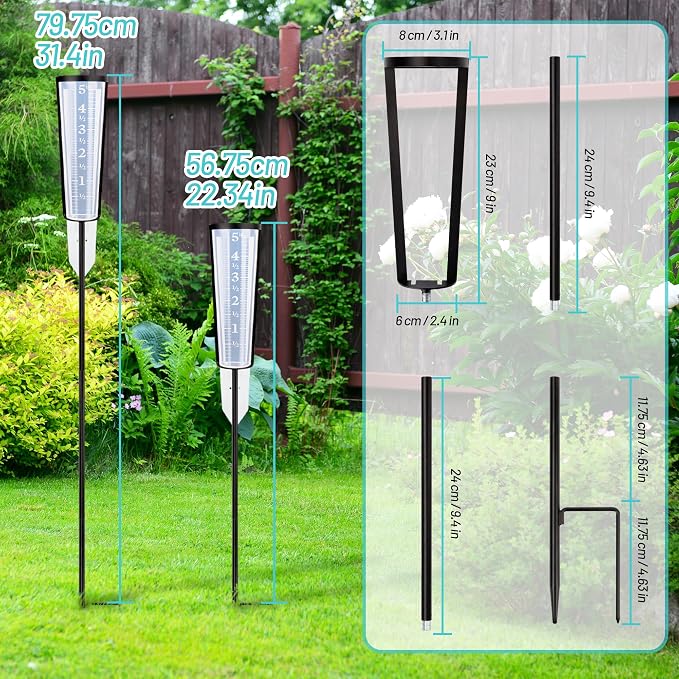 Rain Gauge Stand Replacement for AcuRite 00850A3, Freestanding Adjustable Rain Gauge Holder Mount Accessory, 13.9 in or 23.3 in, Rain Gauge Not Included