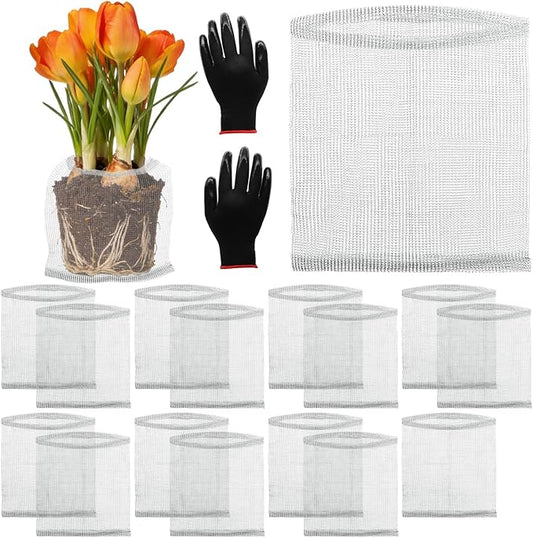 16 Pcs Root Guard Gopher Proof Stainless Steel Wire Baskets, 10 Gallon Mesh Root Protection for Gophers Moles Voles, Planting Baskets for Roots Tubers Bulbs Trees Flowers (20" × 18")