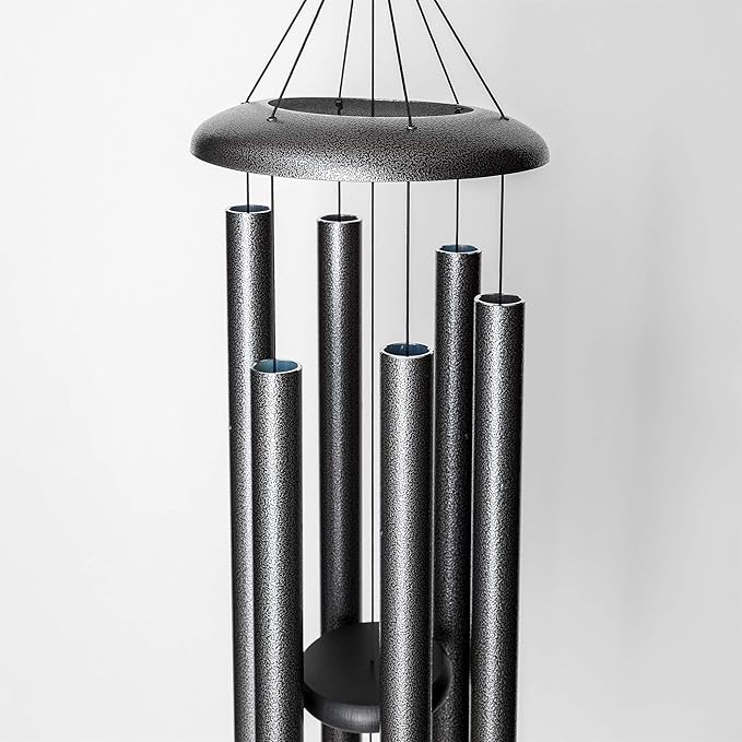 Corinthian Bells by Wind River - 44 inch Silver Vein Wind Chime for Patio, Backyard, Garden, and Outdoor Decor (Aluminum Chime) Made in the USA