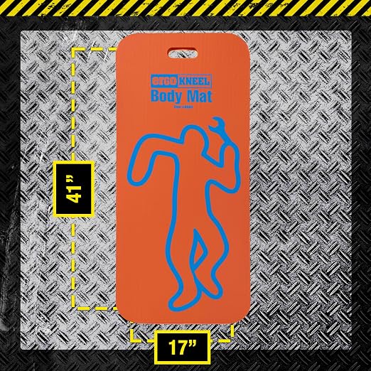 High Visibility Orange Body Mat – 41" x 17" Extra Thick 1” Anti-Fatigue Foam Work Mat | Heavy-Duty Closed-Cell Body Pad for Mechanics, Aircraft Maintenance, Garage & Industrial Work