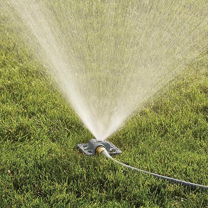 Gilmour Stationary Spot Sprinkler, 900 Sq Ft Cast Iron Metal Garden Sprinkler for Small Areas, Square Sprinkler for Gardens and Flowerbeds