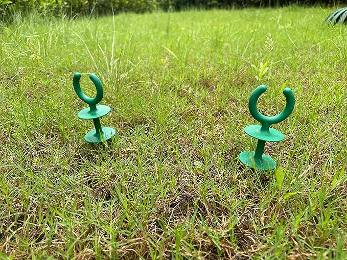 10 Pcs Green Garden Hose Guide Stakes Length Holiday Lights Holder Light Duty High Toughness Plastic Nails Tools for Garden Yard Plant Protection