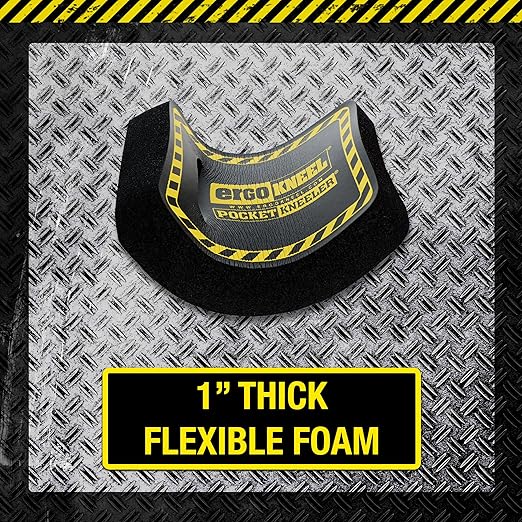 Pocket Kneeler with Lanyard 4” x 6” x 1” | One-Inch-Thick Kneeling Pad | Heavy-Duty Foam Pad Anti-Fatigue Mat | Portable Knee Mat | Industrial-Grade Protection for Knees & Back