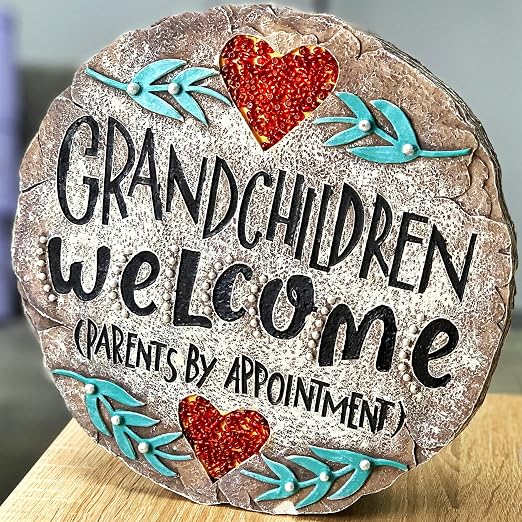 Outdoor/Garden Stepping Stones - Grandma and Grandpa Gifts - Great Grandma Gifts (Grandparents Day Gift Grandchildren Welcome Home)