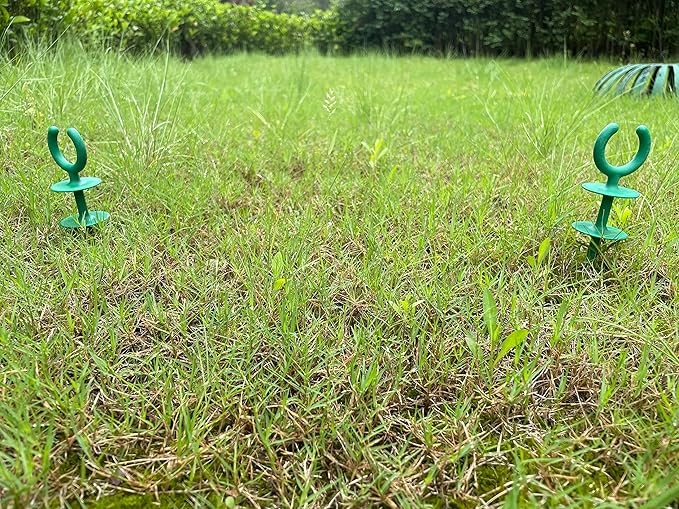 10 Pcs Green Garden Hose Guide Stakes | Holiday Lights Holder, High Toughness Plastic, Nails Tools, For Irrigation And Sprinkler, Protect Your Plants