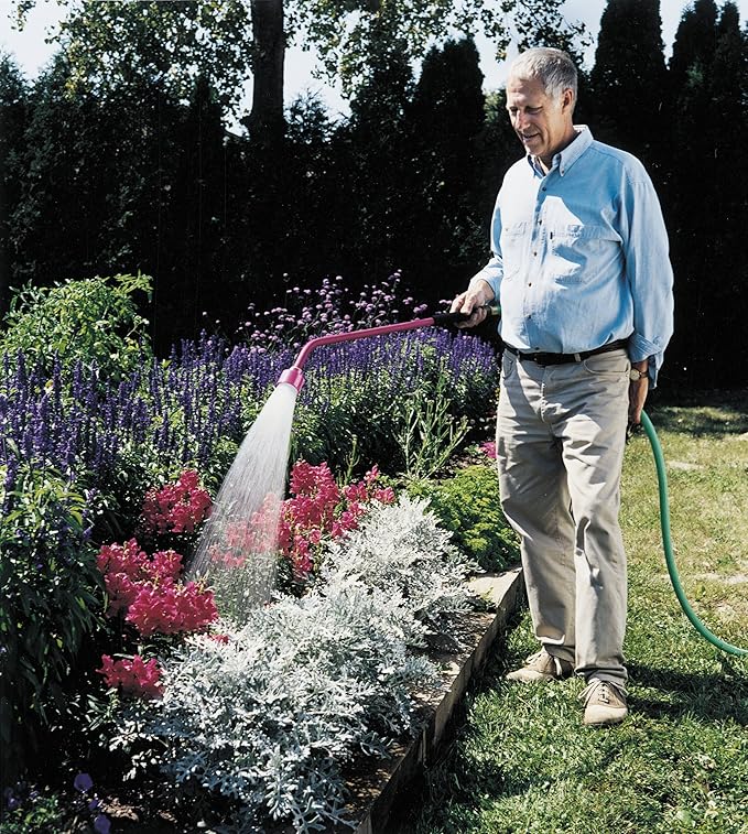 Dramm Sunrise Soft Rain Watering Spray Wand – 30” Long, Blue – Gentle Full-Flow Spray with Shut-Off Valve & 8” Foam Grip – Lightweight & Durable for Gardens, Hanging Baskets & Planters