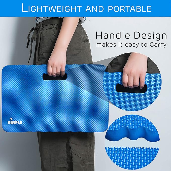 Dimple Thick Kneeling Pad | Garden Pad for Gardening | Kneeling Pad for Work | Garden & Bathtub Kneeler for Baby Bath | Kneeling Mat for Exercise & Yoga (XL) 17.8 x 11, Thickest 1-½"(2 Pack, Blue)