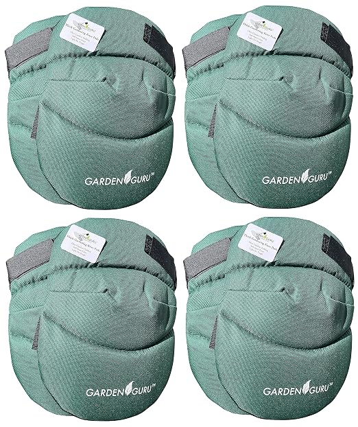 Garden Guru Cushioned Gardening Knee Pads with Adjustable Straps - Soft Inner Liner, Ultra Comfort Padding, Garden Kneelers for Yard Work, Cleaning, Household Chores, Roofing, and More (4 Pack)