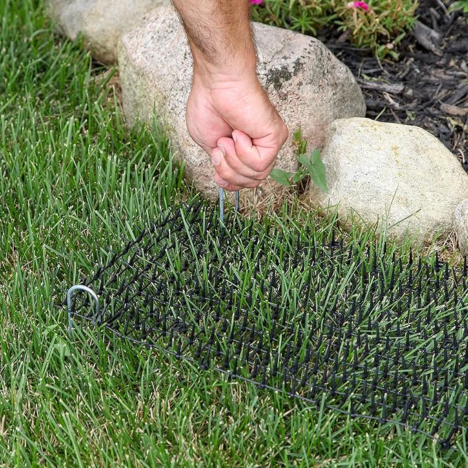 Tapix Cat Scat Mat with Spikes (14 ft.) – Cat Deterrent Strips for Garden, Yard & Furniture, Indoor & Outdoor, 10 Staples Included