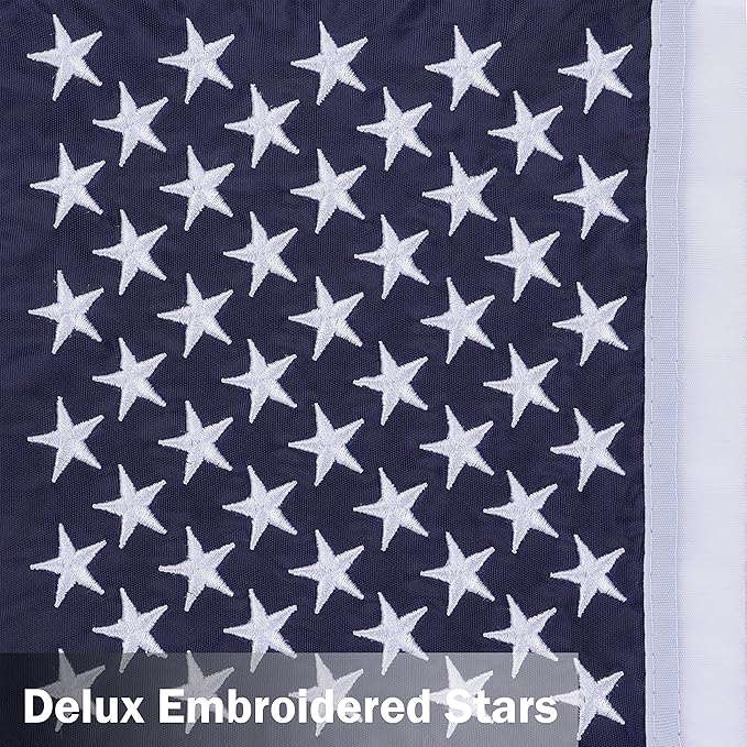 2 Pack American Flag Garden Flags Embroidered - 12''x18'', Deluxe Embroidered Stars and Sewn Stripes USA Garden Flags,Patriotic Decorative Yard Flags for Garden and Home, 210D Nylon