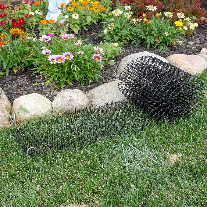 Tapix Cat Scat Mat with Spikes (8 ft.) – Cat Deterrent Strips for Garden, Yard & Furniture, Indoor & Outdoor, 6 Staples Included